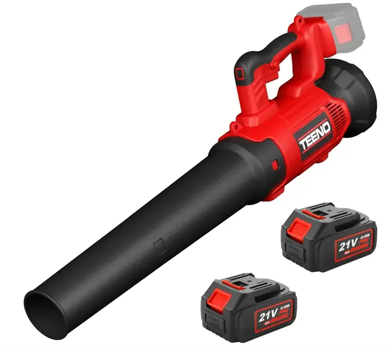 Cordless Leaf Blower, TEENO Electric Leaf Blower with 2 X 4.0AH Batteries, Handheld Leaf Cleaner 6 Speed Mode, 450 CFM/ 130 Mph, Leaf Blowers for Lawn Care, Patio, Blowing Leaves
