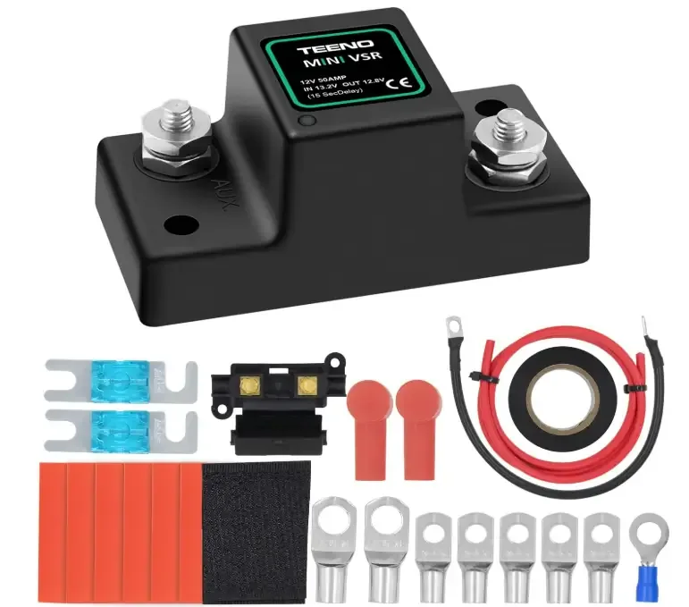 12V 50Amp ATV UTV Smart Dual Battery Isolator Kit for Personal Watercraft, Snowmobile, Street Bike, Cruiser/Touring